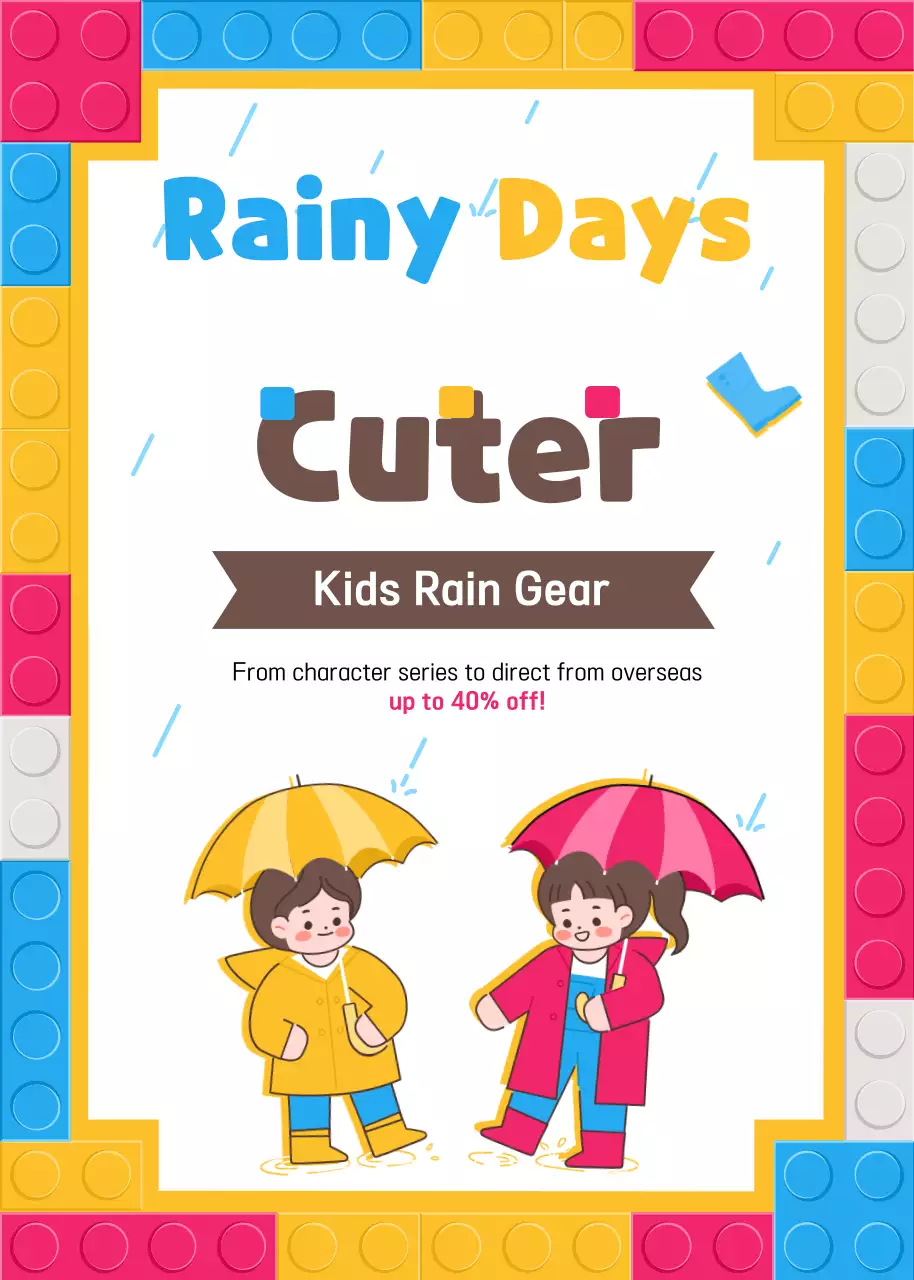 Poster Promosi Anak-Anak Trendi Berwarna-warni