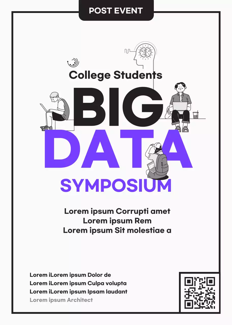 Poster Acara Data Modern Ungu