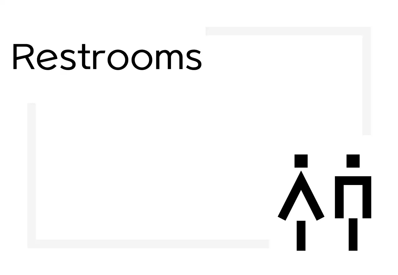 Simple signage with digital-looking icons and placeholder text