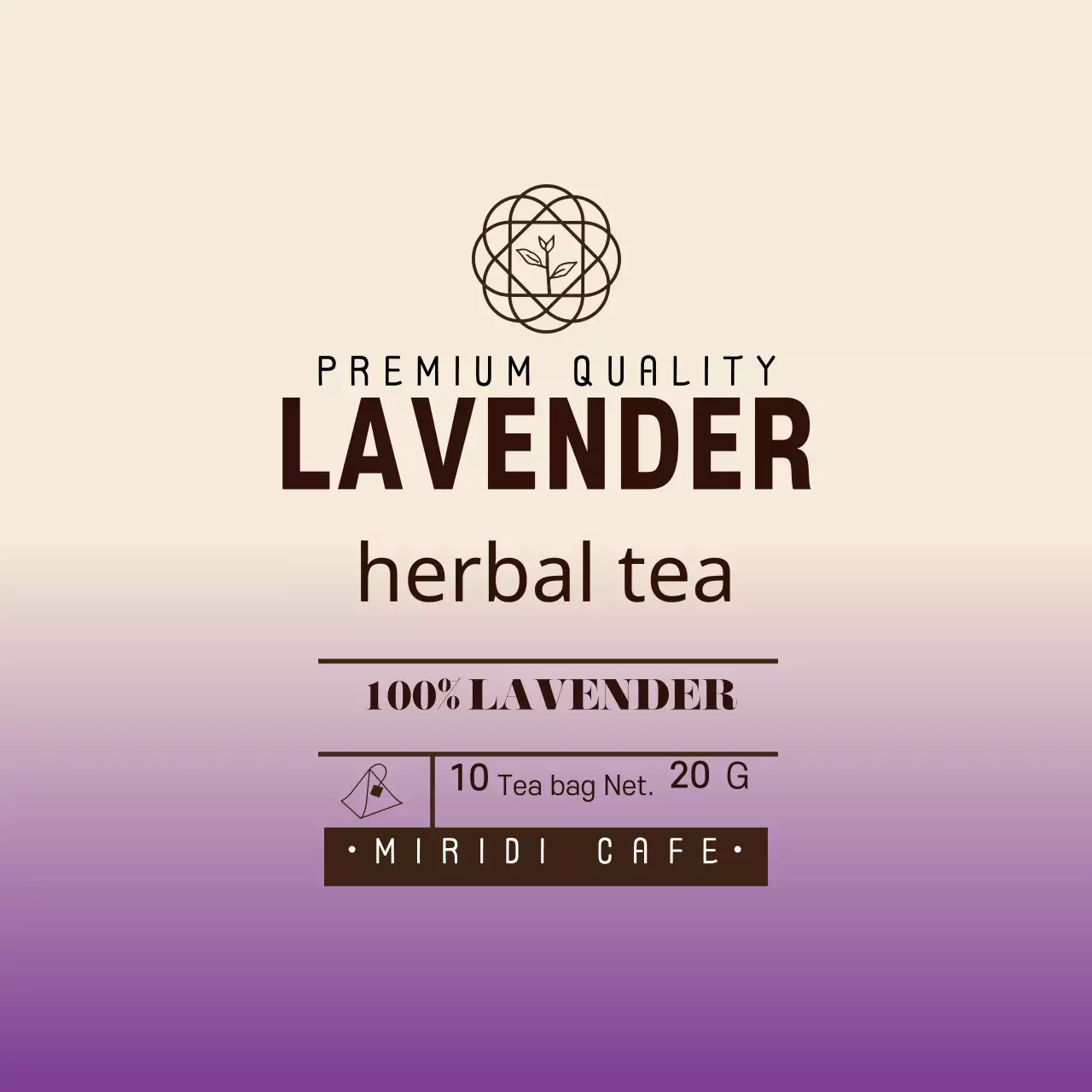 Màu Tím Ngà Hình Minh Họa Cafe Trà Hoa Oải Hương Nhãn