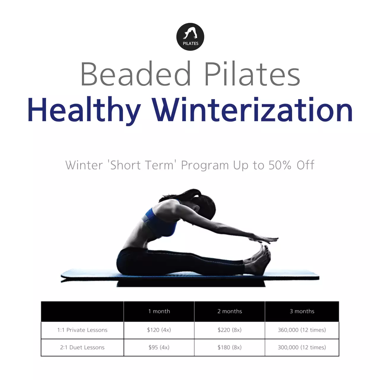 Black Modern Pilates Promotion Banner