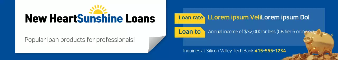 Banner de promoção de empréstimo moderno azul