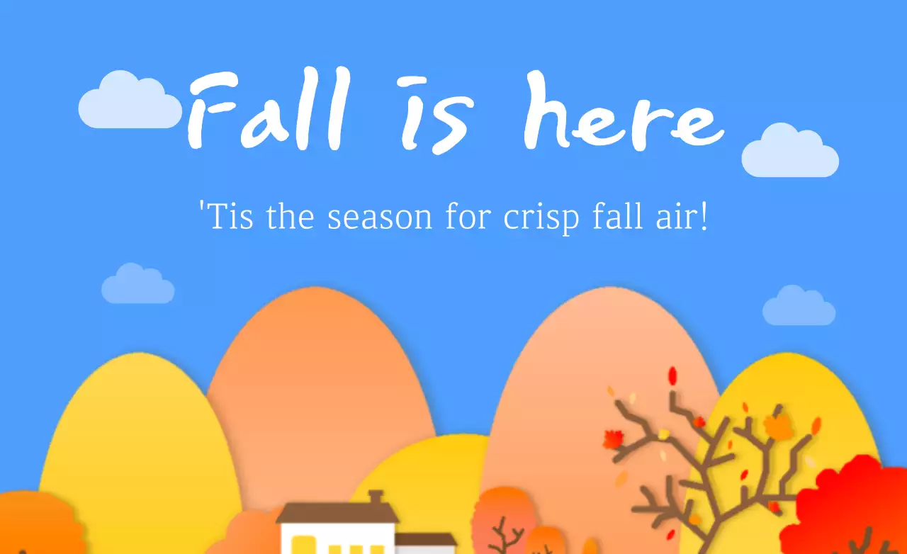 Blue Minimal Fall Announcement Banner