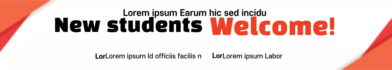 Banner de anúncio de boas-vindas simples laranja