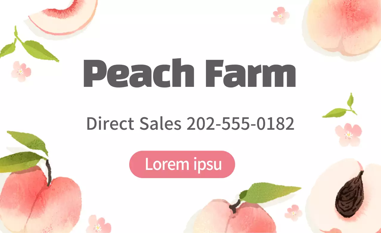 Cute produce farm label with pink illustration
