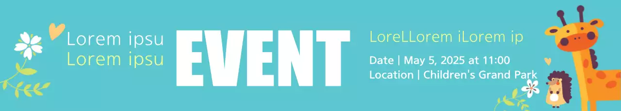 Banner de anúncio do evento infantil Teal Playful