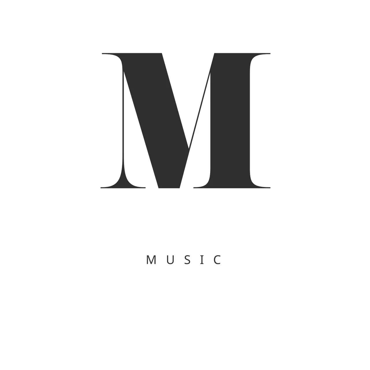 White Minimal Music Announcement Logo