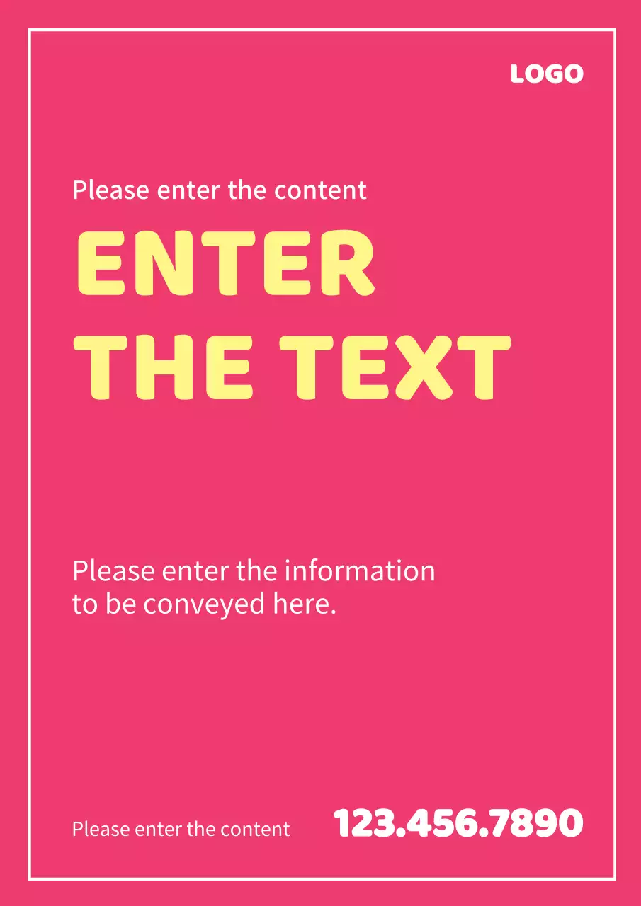 Pink Modern Information Announcement Poster