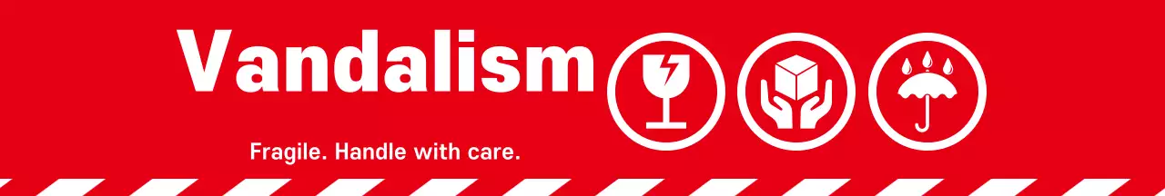 Vandalisme ikon sederhana berwarna merah