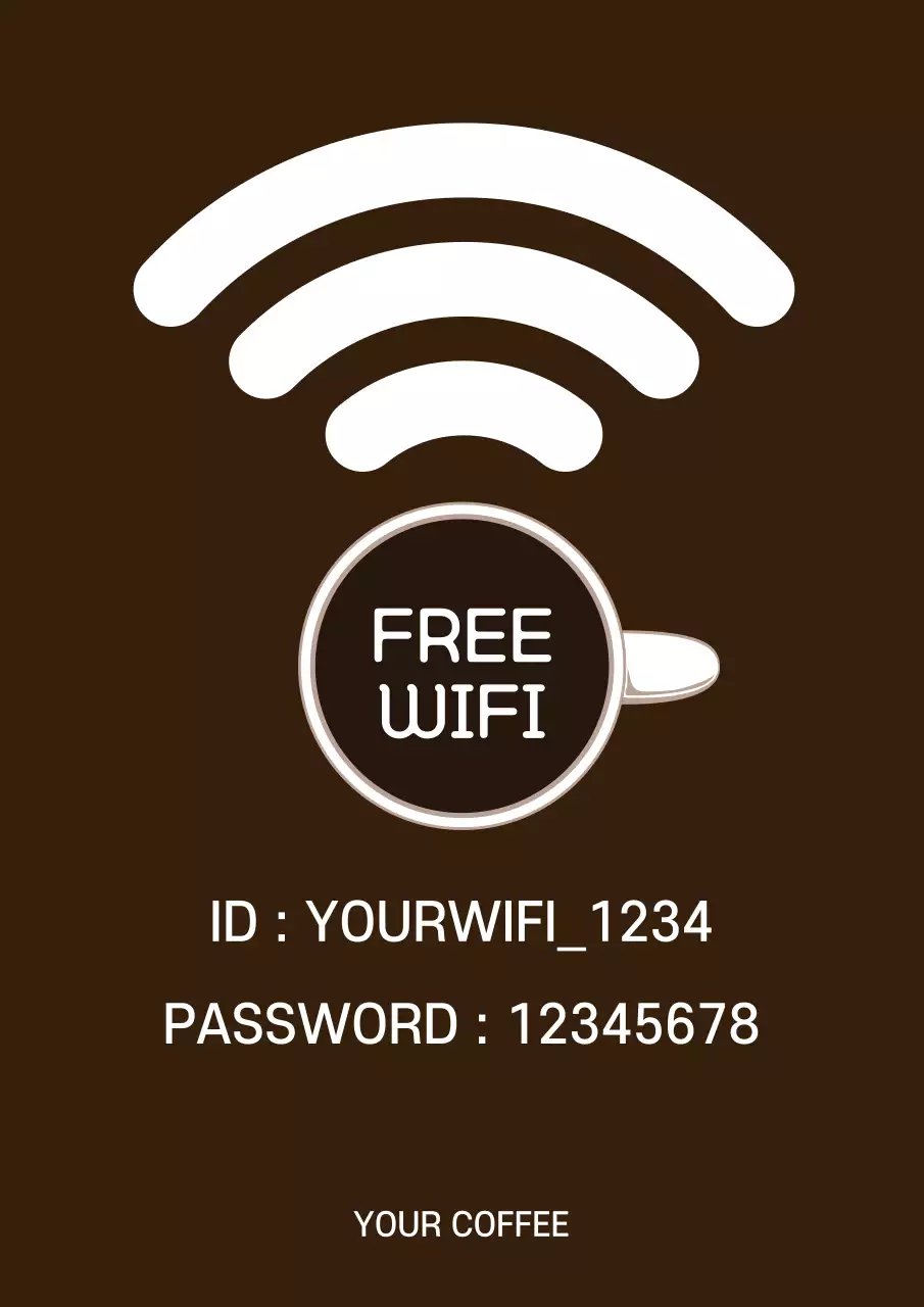 Brown Simple Wifi Notice Poster