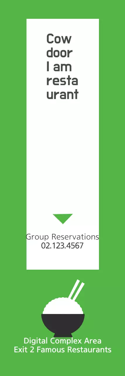 Banner Promocional de Restaurante Minimalista Verde