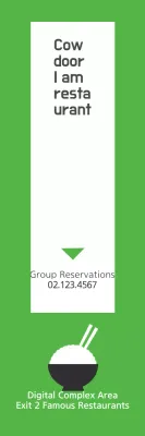 Banner Promocional de Restaurante Minimalista Verde