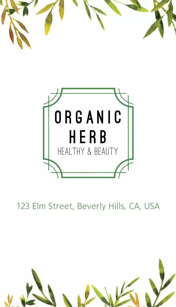 Green Botanical Beauty Promotion Business Card