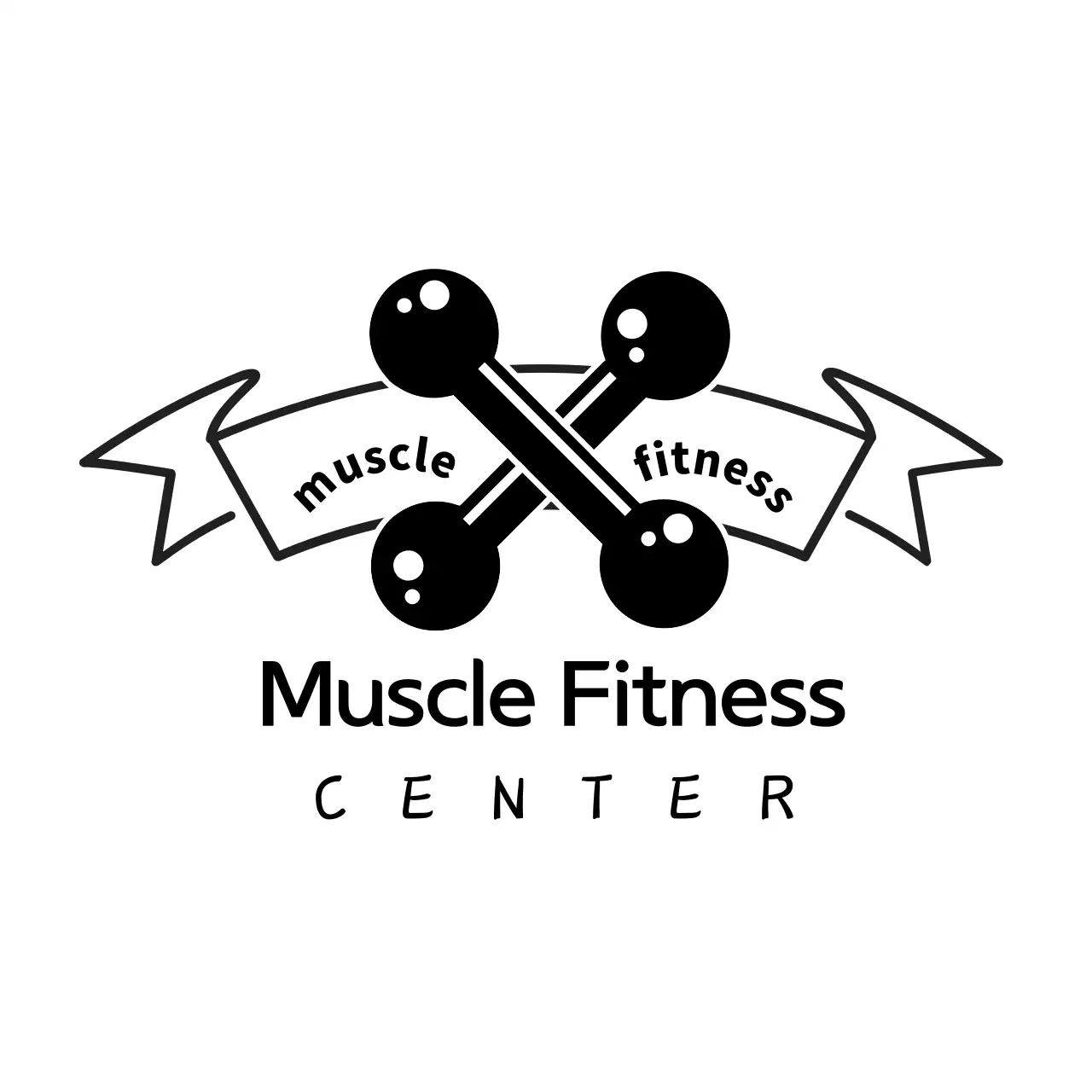 Black Minimal Fitness Promotion Logo