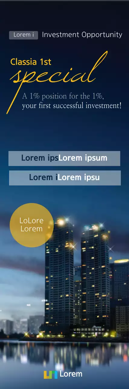 Banner de promoção de investimento moderno da Marinha