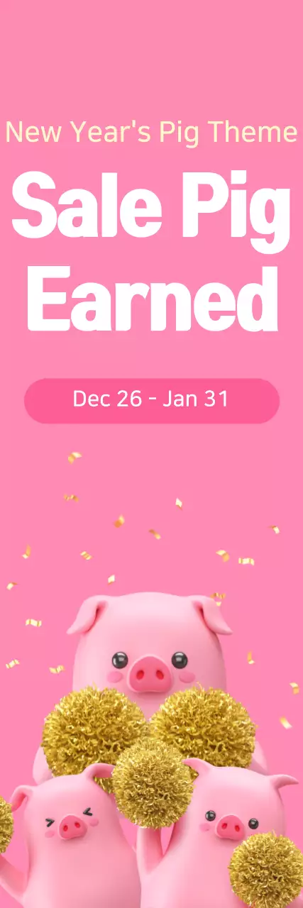 Banner de promoção de ano novo da moda rosa