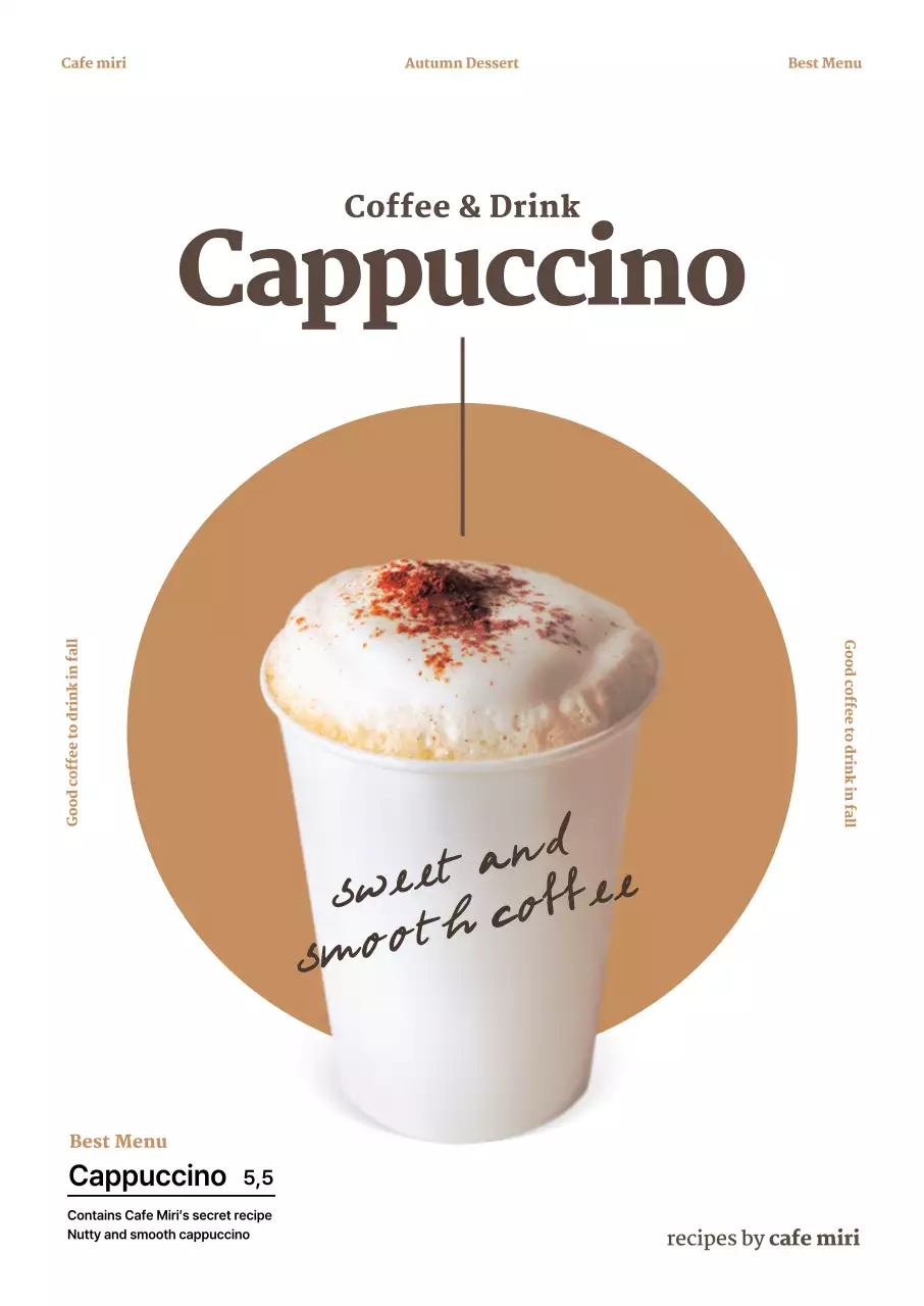 Promote fall-inspired coffee with white and beige tones