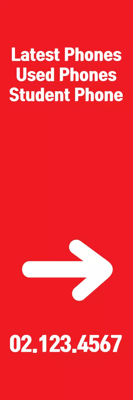 Banner de promoção de telefone simples vermelho