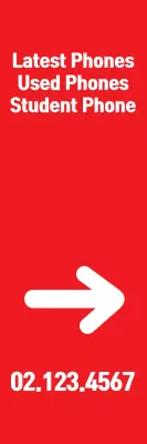 Banner de promoção de telefone simples vermelho