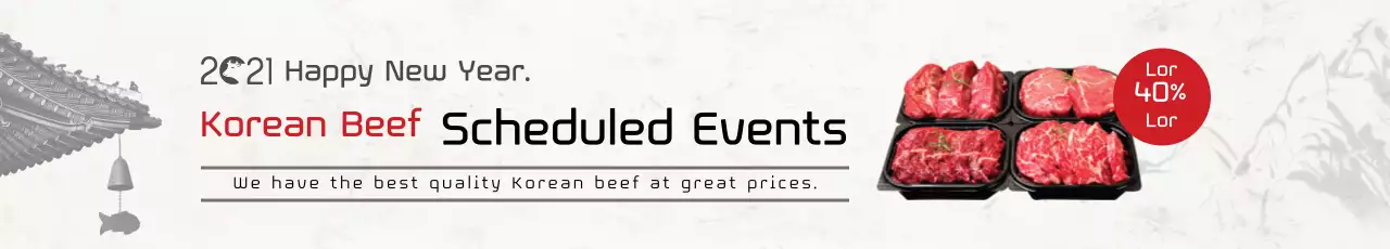 Quảng cáo sự kiện món ăn truyền thống thịt bò Hàn Quốc ảnh trắng 
