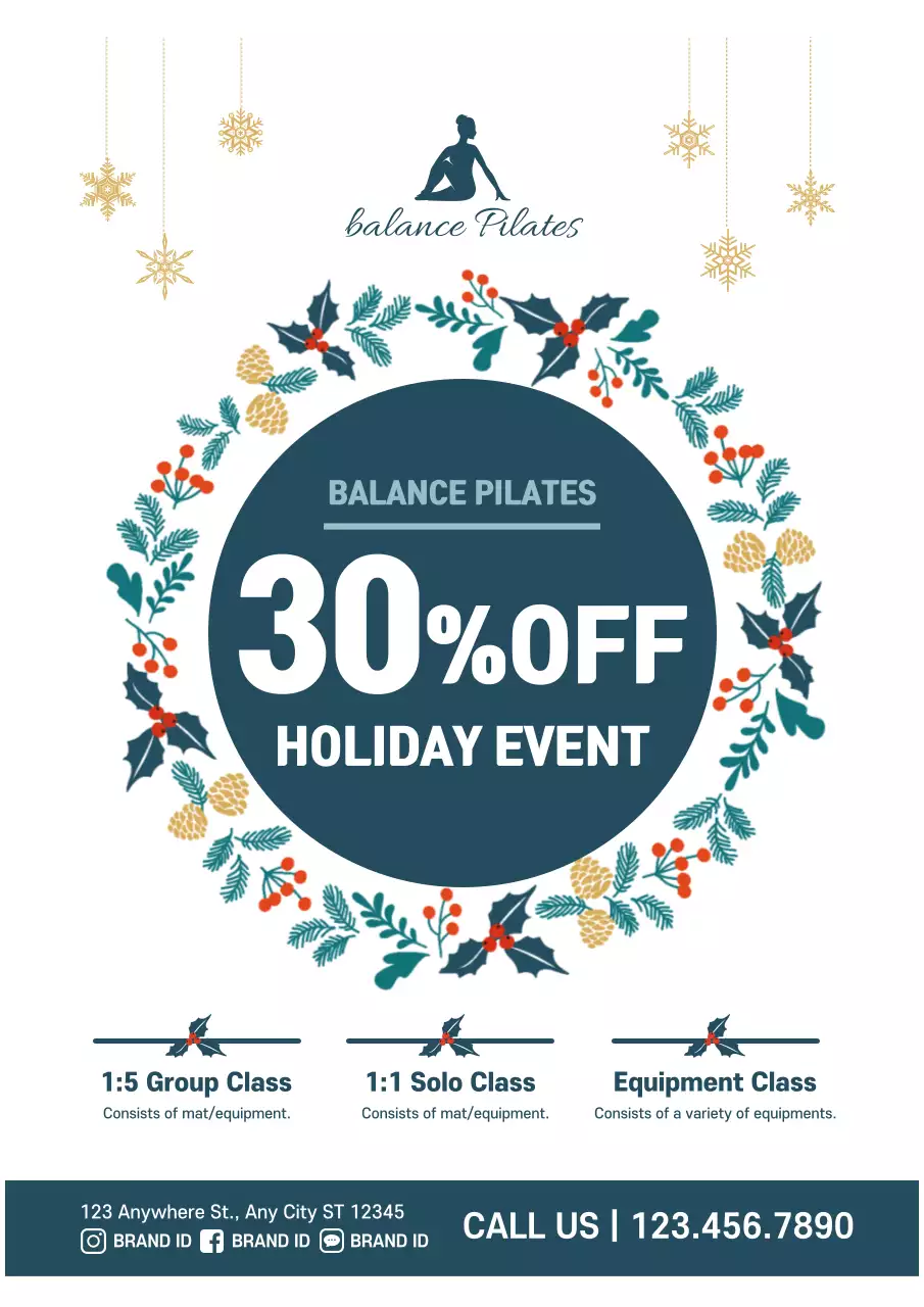 Green Modern Pilates Promotion Poster