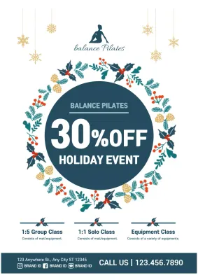 Green Modern Pilates Promotion Poster