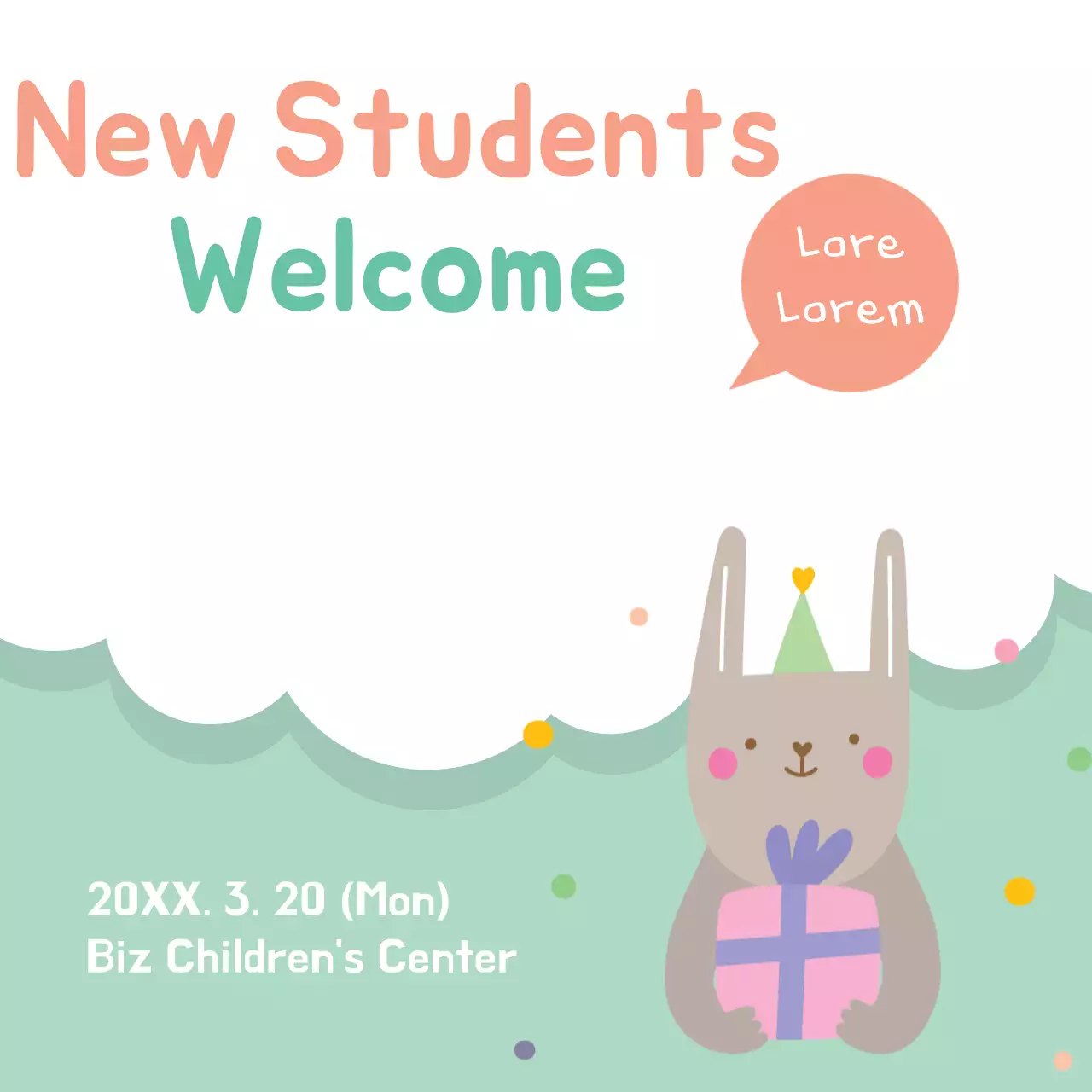 Coral Cute Welcome Invitation Banner