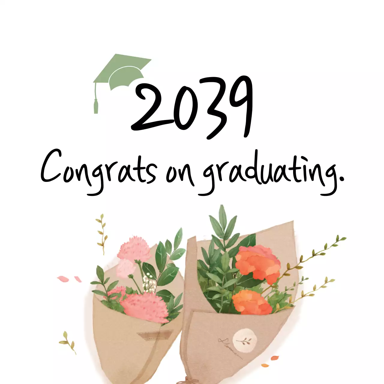 White Simple Graduation Card Banner