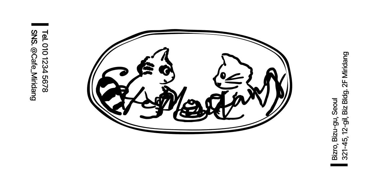 Cute raccoon and cat illustration emblem logo style for cafe information and services.