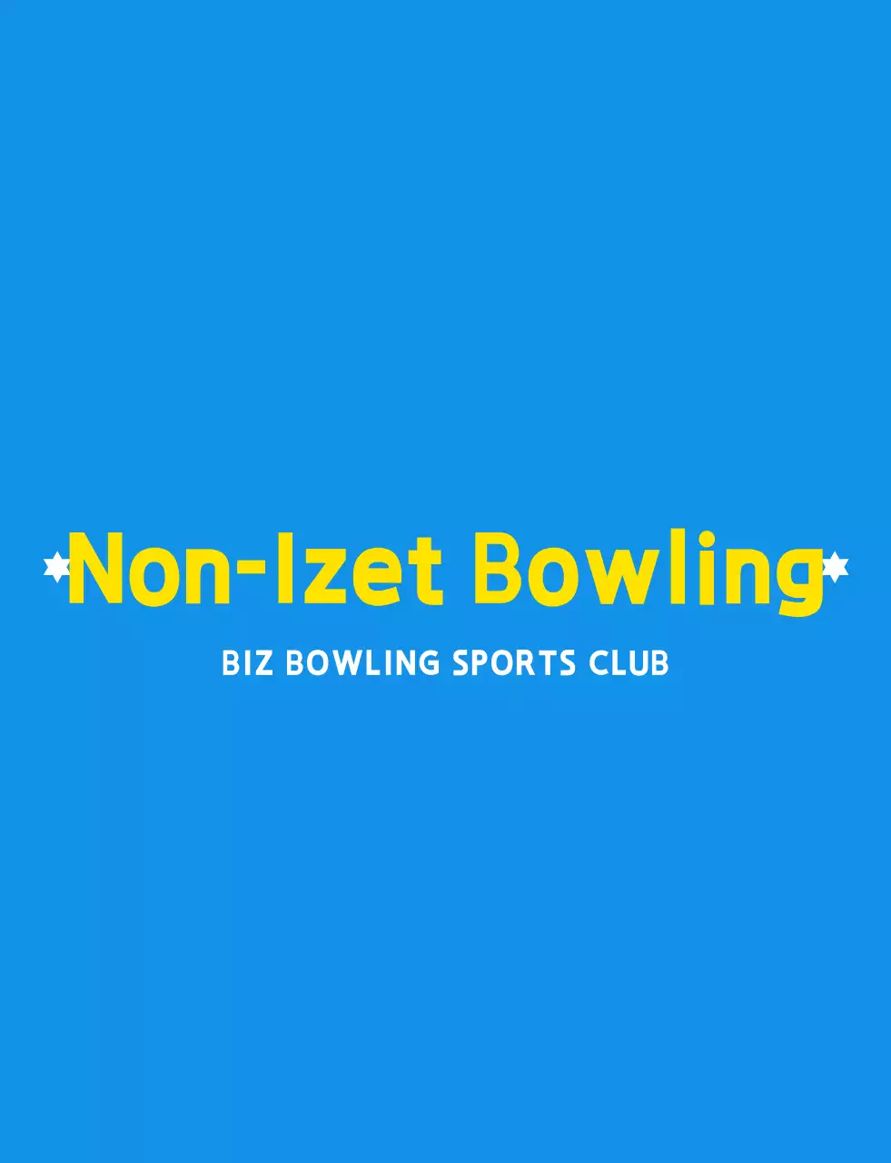 A clean, light blue, white, and yellow bowling illustration with an emblem logo for a bowling sports club.