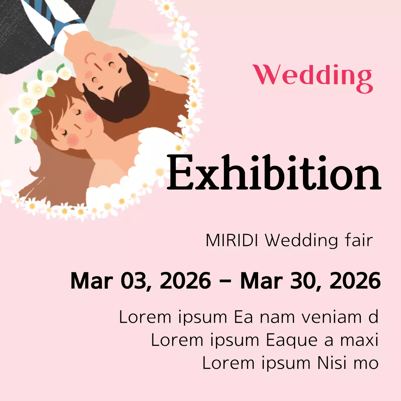 Pink Simple Wedding Exhibition Banner