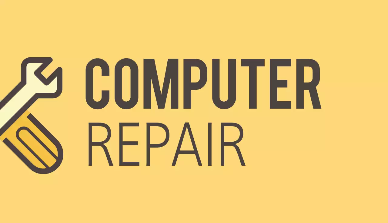 Cartão de visita de computador minimalista amarelo