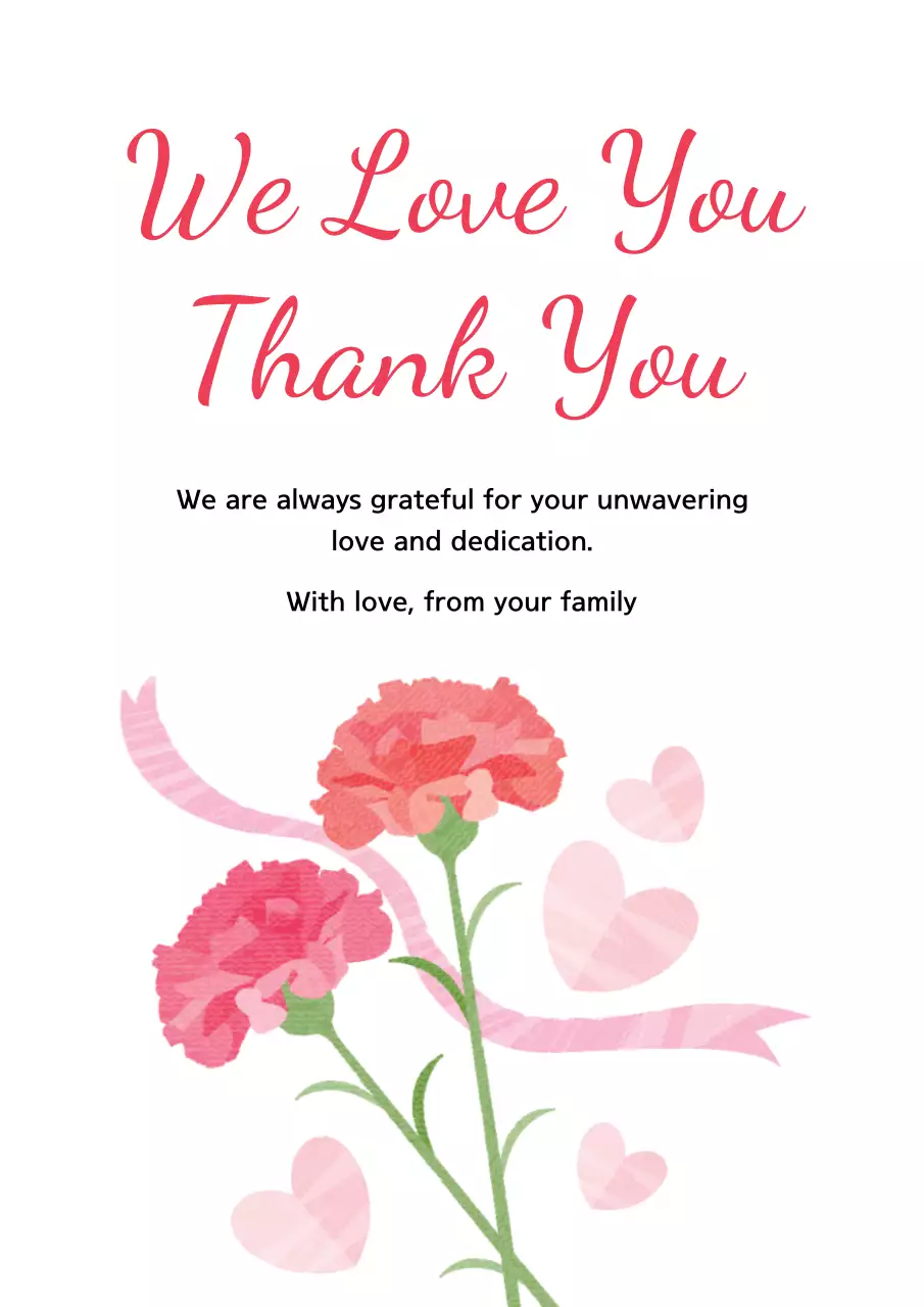 Pink Floral Love Card Poster