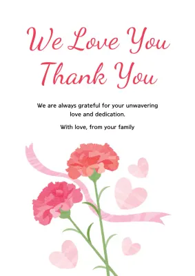 Pink Floral Love Card Poster