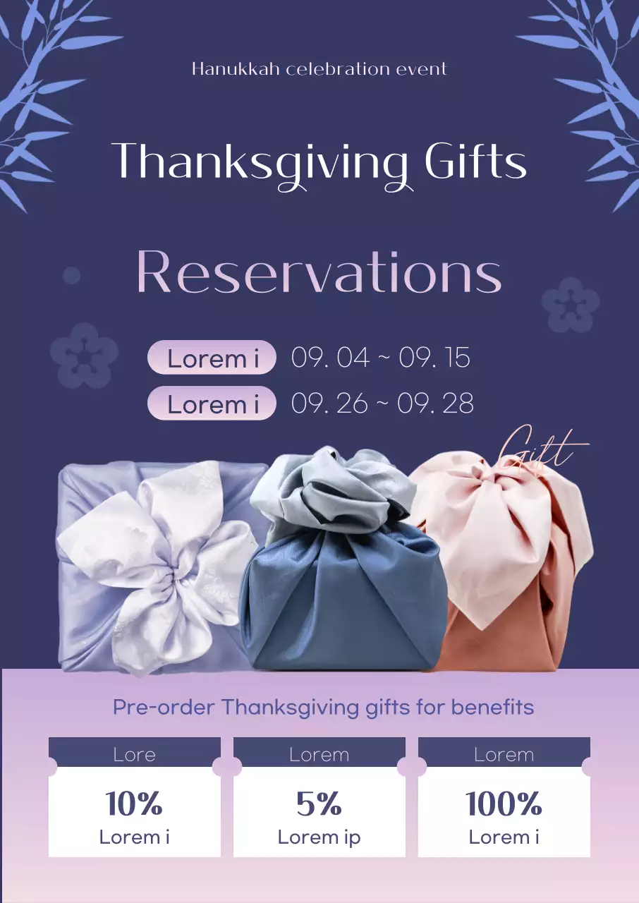 Sự kiện đặt trước quà tặng Chuseok màu gradient tím