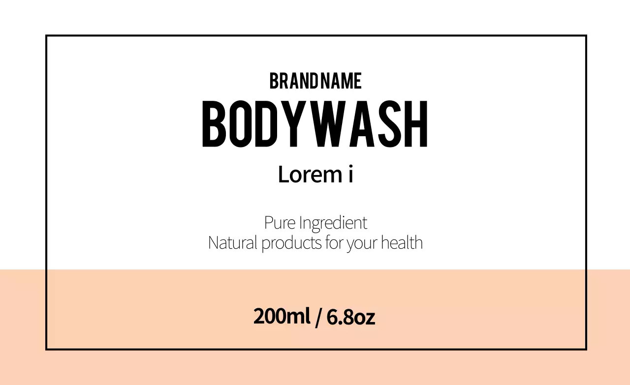 Body wash package label sticker