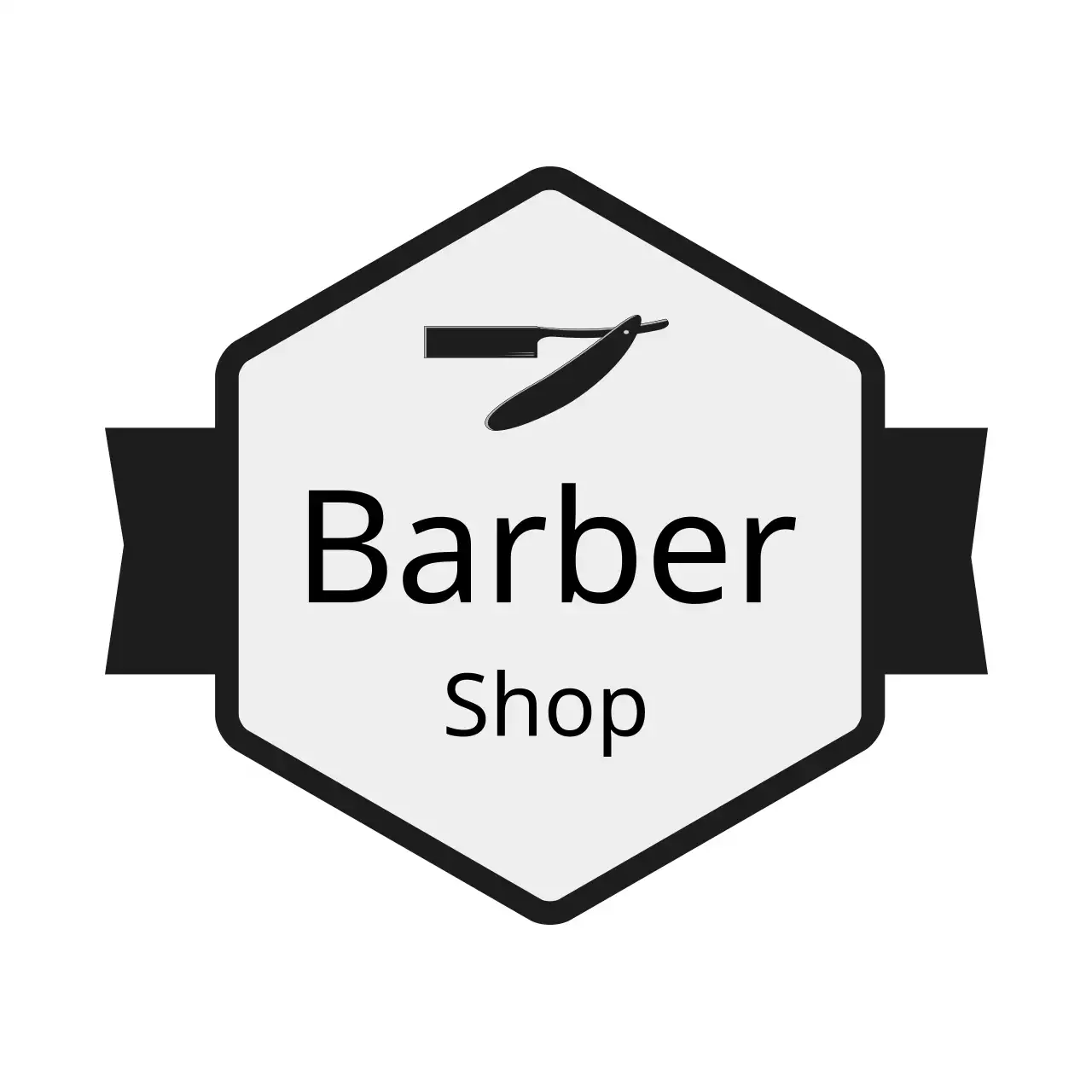 Black Classic Barber Card Logo