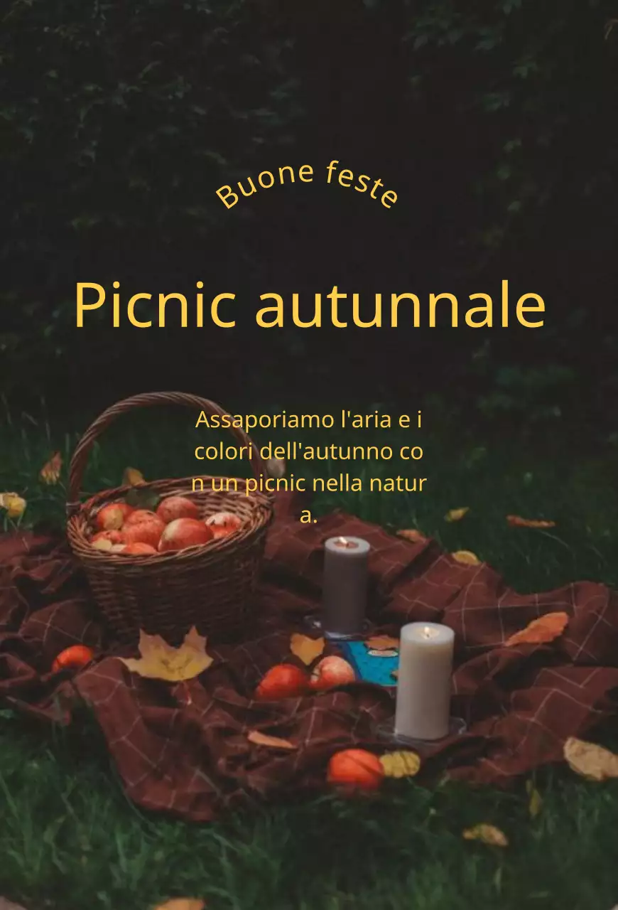 Autunno picnic sfondo interno foto in giallo