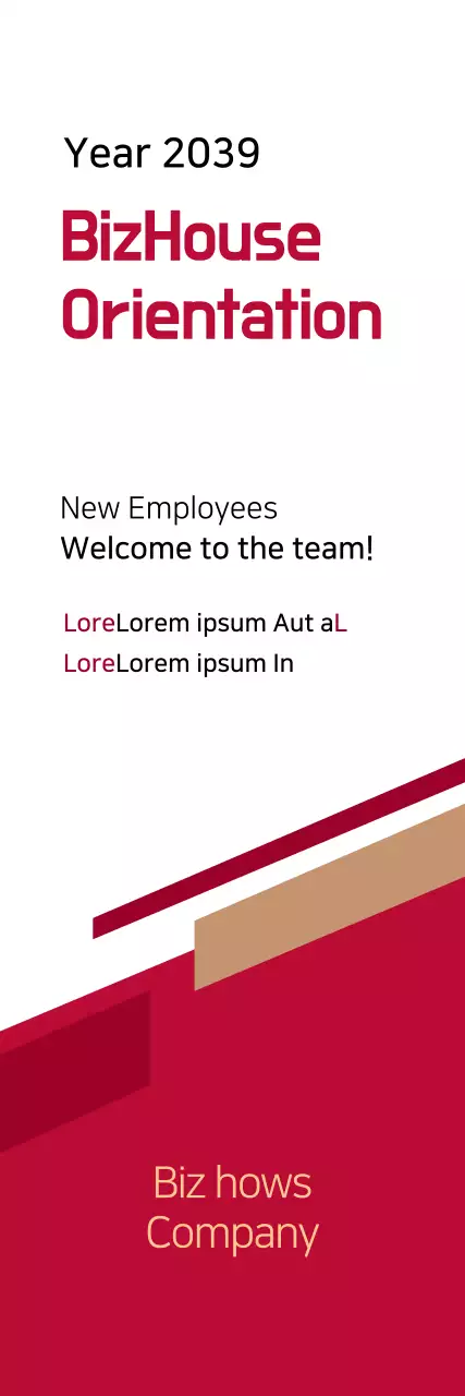 Faixa vermelha moderna de orientação para funcionários