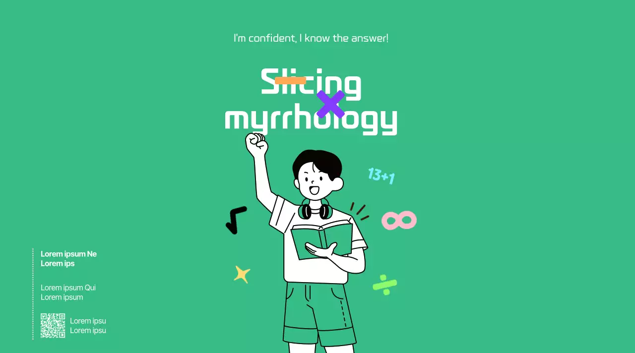 Học viện toán trung học với hình minh họa học sinh xanh