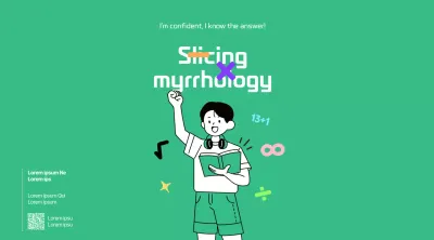 Học viện toán trung học với hình minh họa học sinh xanh