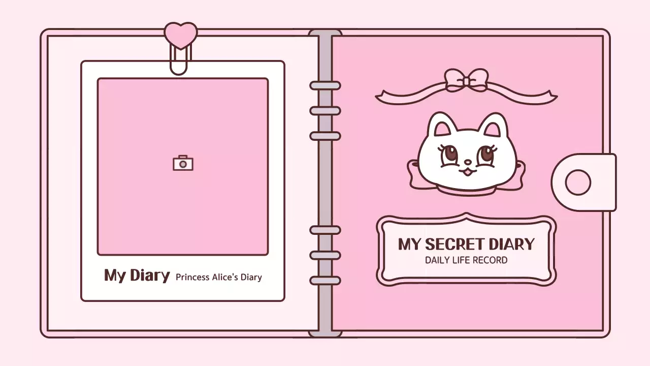 Pink Cute Diary Planner Presentation