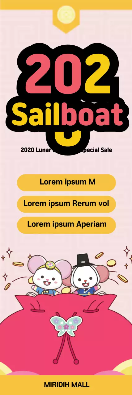 Banner de promoção tradicional rosa do Ano Novo Lunar