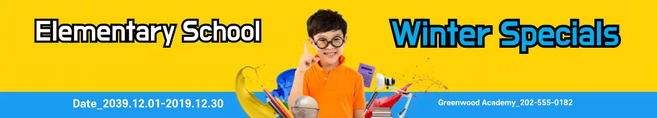 Faixa de promoção da escola moderna amarela