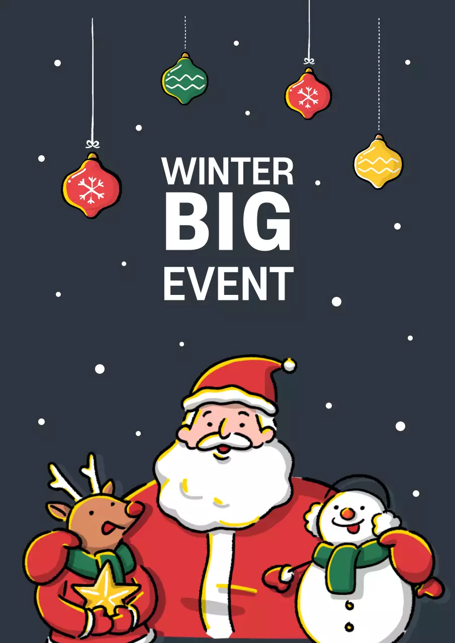 Green Festive Winter Event Poster