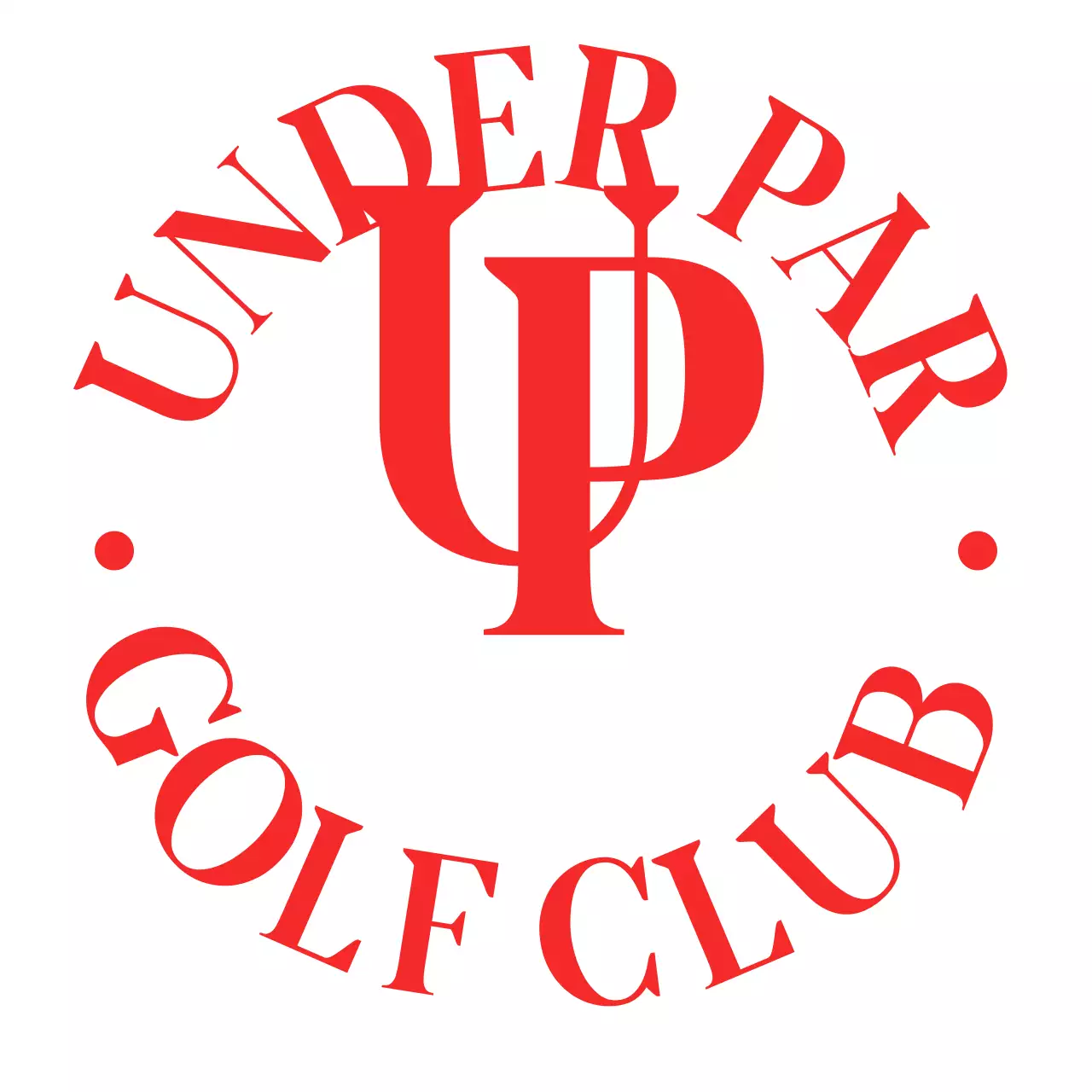 A strong, elegant golf ball design with a red color scheme