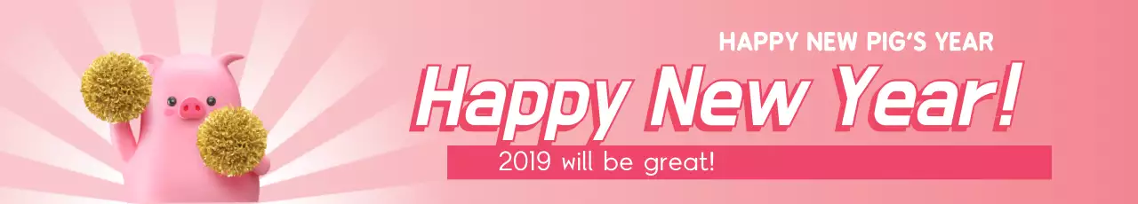 Banner de anúncio festivo rosa de ano novo