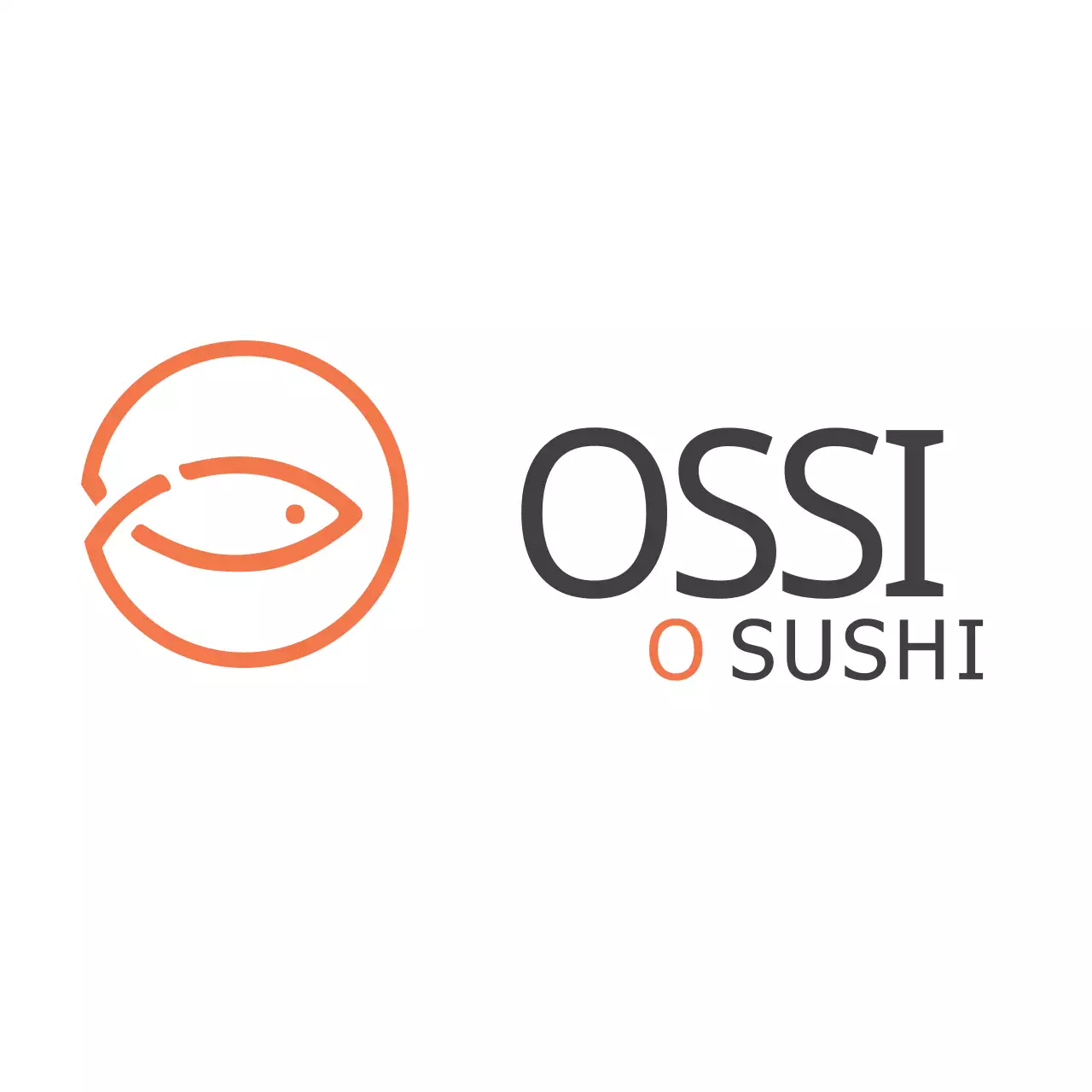Orange Minimalist Sushi Advertisement Logo