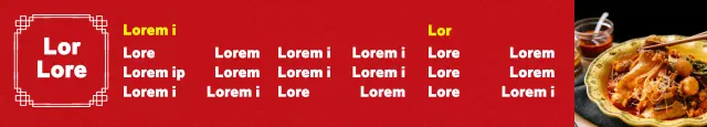 Banner vermelho de menu de comida tradicional