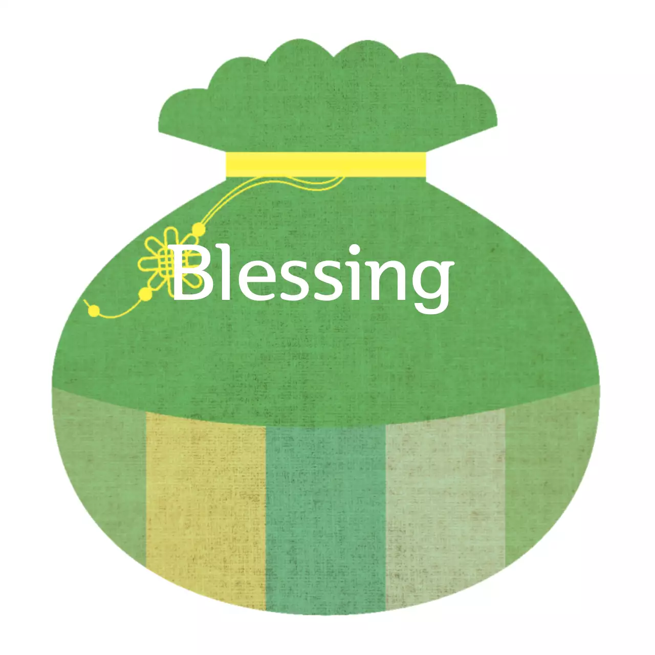 Ilustrasi tas pinggang putih dan hijau